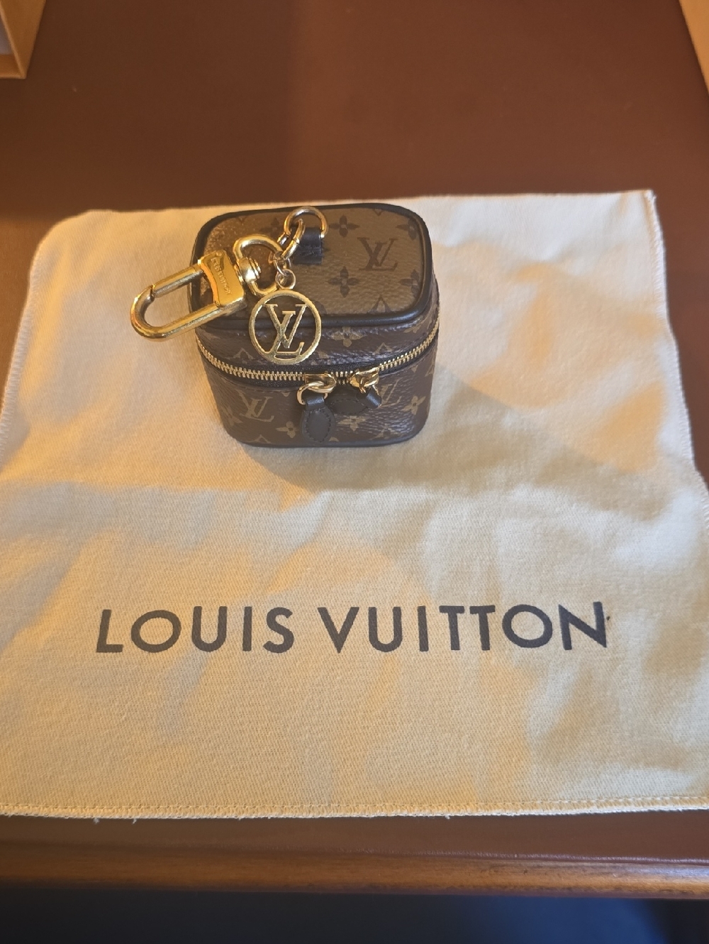Louis Vuitton Monogram Mini Square Purse Charm with Gold Hardware